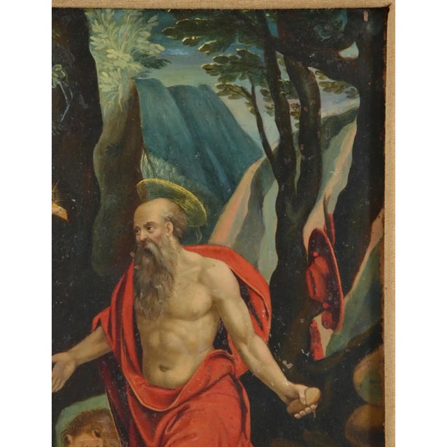 17th/18th Century Flemish Old Master Oil Painting of Saint Jerome, Framed For Sale In New York - Image 6 of 8