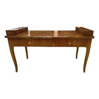 Mid-18th Century Regency Style Olive Root Wood Desk with Drawings, Italy, 1760 For Sale