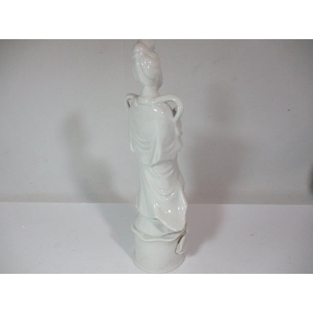 Ceramic White Porcelain Asian Figurine For Sale - Image 7 of 13