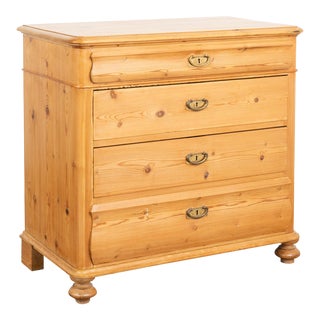 Pine Chest of Four Drawers, Denmark Circa 1880 For Sale