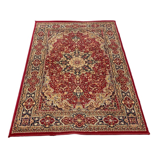 4ft 4in × 6ft 4in Traditional Medallion Area Rug For Sale