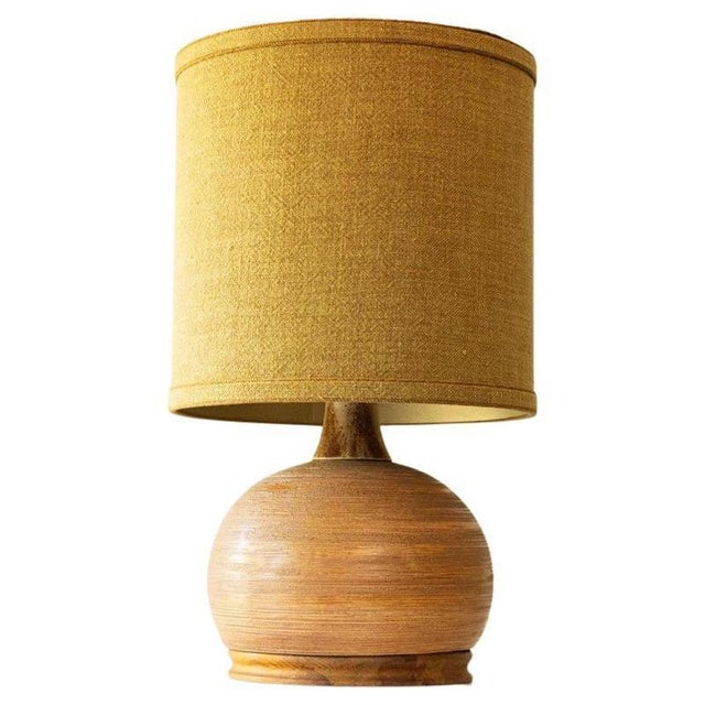 Brown Ceramic and Walnut Table Lamp by R. Houben, 1970 For Sale - Image 10 of 10