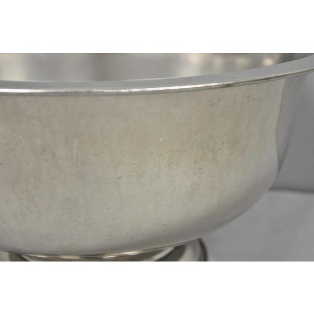 Metal Vintage Modern Stainless Steel Metal Punchbowl Champagne Wine Chiller Ice Bucket For Sale - Image 7 of 14