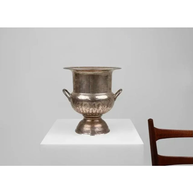 Antique Medicis Shaped Silver-Plated Copper Champagne Bucket, 1890s For Sale - Image 4 of 6