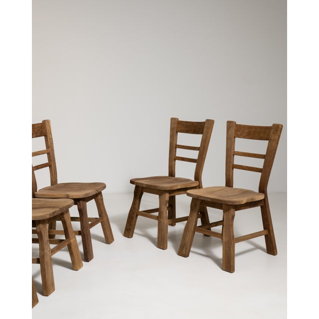 1970s Set of Six Oak Dining Chairs For Sale - Image 12 of 17