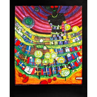 2001 Original Hundertwasser Exhibition Poster - Blind Venus Inside Babel For Sale
