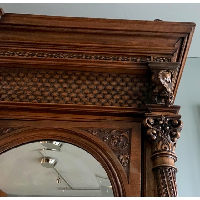 Early 20th Century Exquisite Neo-Gothic/Renaissance Revival Antique Armoire - A Rare Find For Sale - Image 12 of 18
