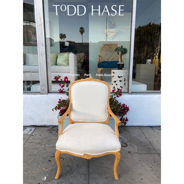 Faux Bois French Style Large Fauteuil Chair For Sale - Image 9 of 11