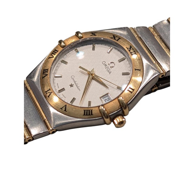 Omega 1990's Omega Constellation Manhattan 18k and Stainless Steel Mens Watch For Sale - Image 4 of 6