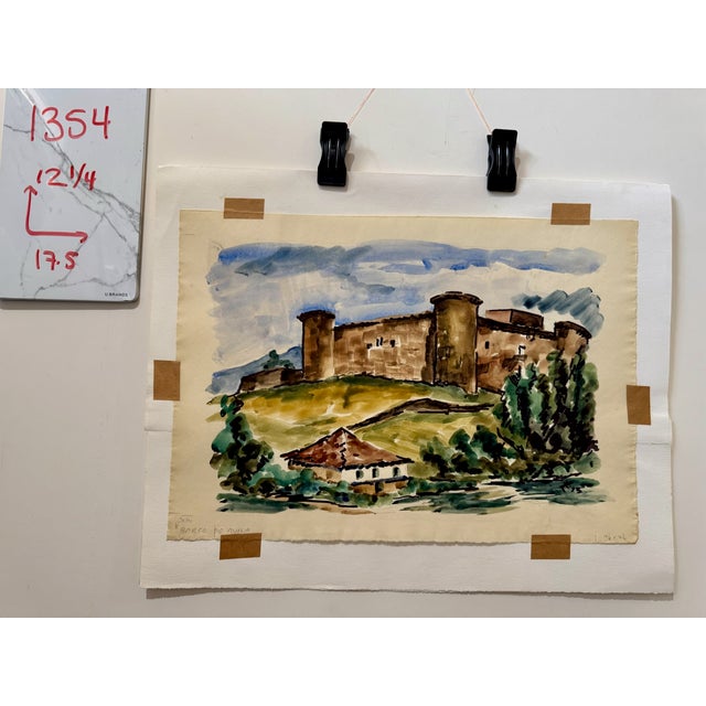 Paper Title: Henry Emil Salloch Original Watercolor on Paper Barco De Avila, 1973. For Sale - Image 7 of 7