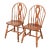 Ethan Allen Style American Colonial Solid Oak Spindle Back Windsor Side Chairs or Dining Chairs, Pair For Sale