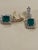 10 Carat Hydro Emerald Cut Emerald, 7 Carat VS 1 quality and E/F color Diamond Dangle/Drop Earrings 18 Kt Gold This...