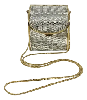Vintage Judith Leiber Top Flap Crystal Shoulder Bag Minaudiere