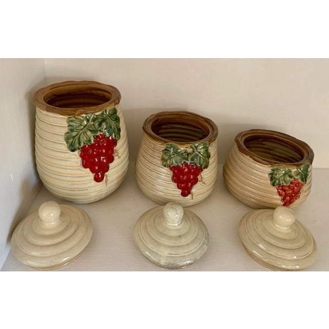 Rustic Vintage Majolica Beehive Canisters - Set of 3 For Sale - Image 3 of 5