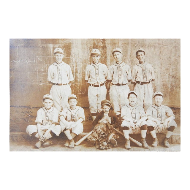 Early 20th Century Alpine School Baseball Team Snapshot Photograph For Sale