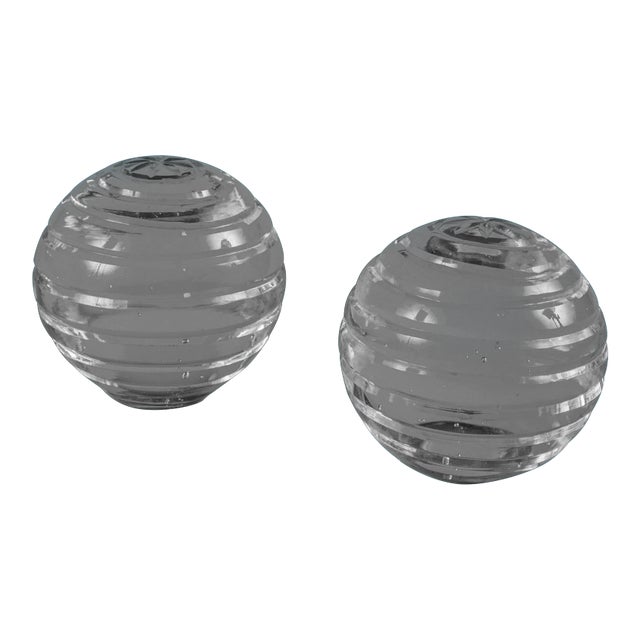 Grooved Glass Bookends For Sale