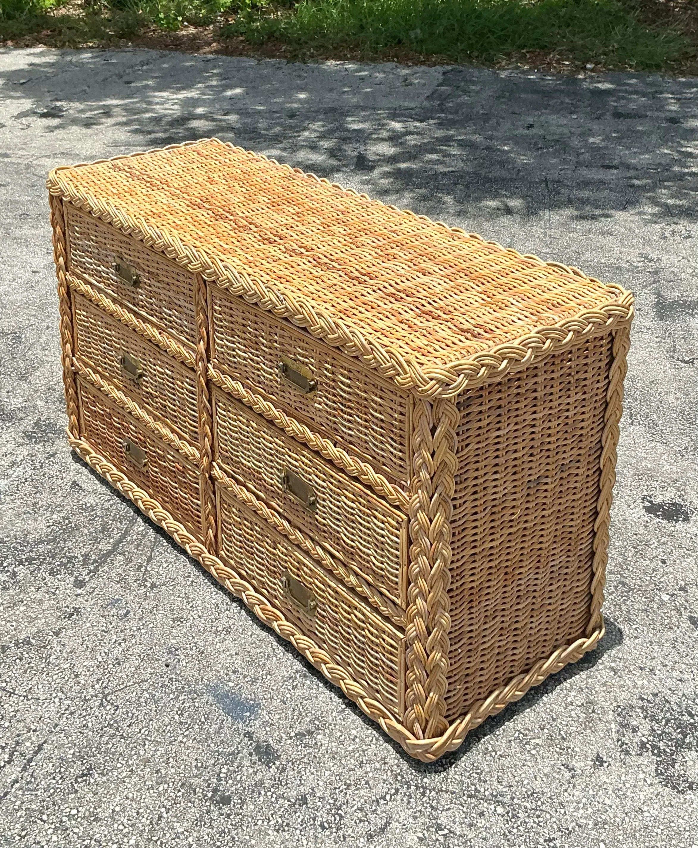 brown wicker dresser Linsy Home Rattan Tall Dressers for Bedroom main image 0
