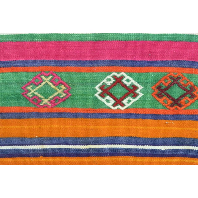 1980s Colorful Milet Nomad's Kilim Runner Rug For Sale - Image 10 of 13