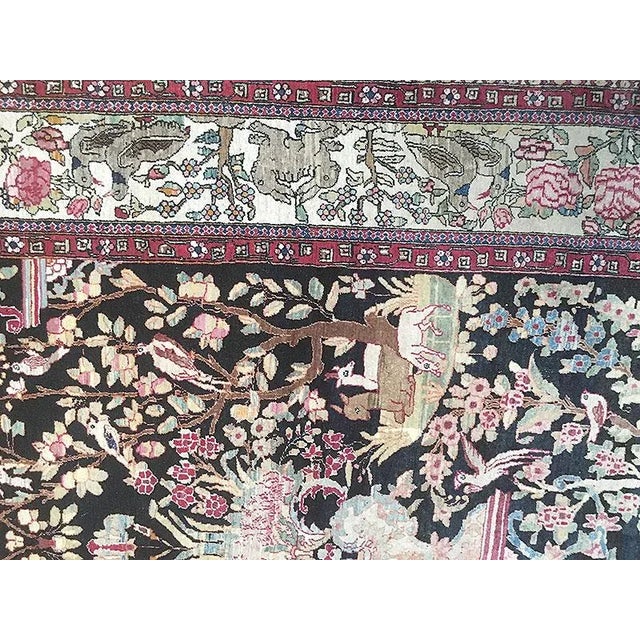 Antique Black Ground Persian IsfahanAhmad Area Rug- 4′2″ × 6′6″ For Sale - Image 9 of 10