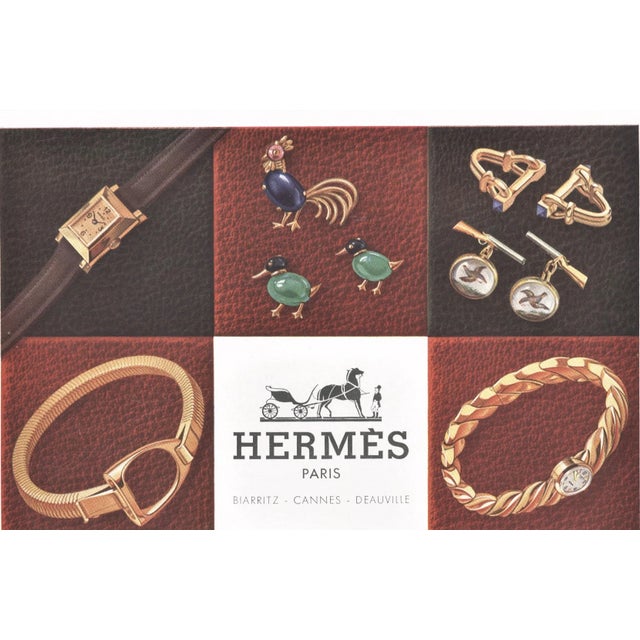 Mid-Century Modern Pair-Vintage Mid-Century Hermes Jewelry Advertising Prints For Sale - Image 3 of 9
