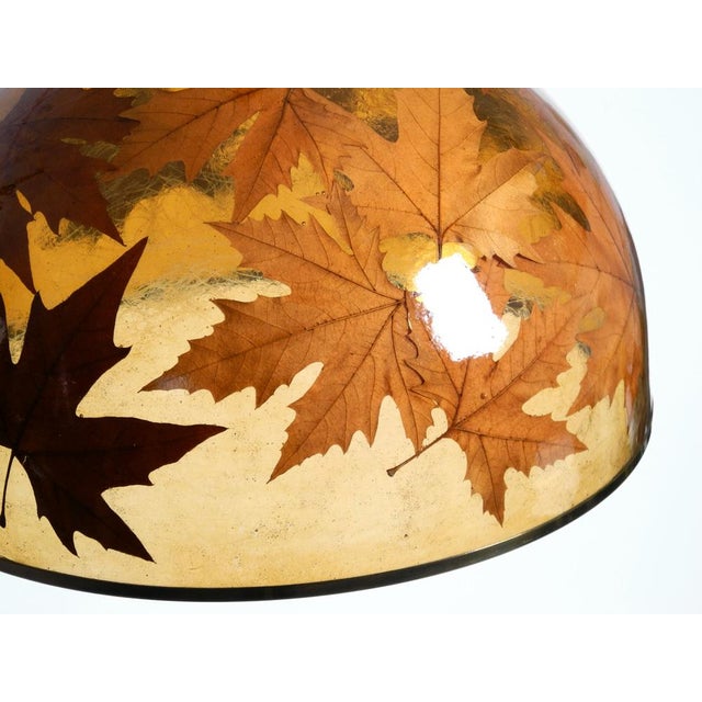 Large Italian Resin Pendant Lamp with Embedded Maple Leaves, 1970s For Sale - Image 16 of 18