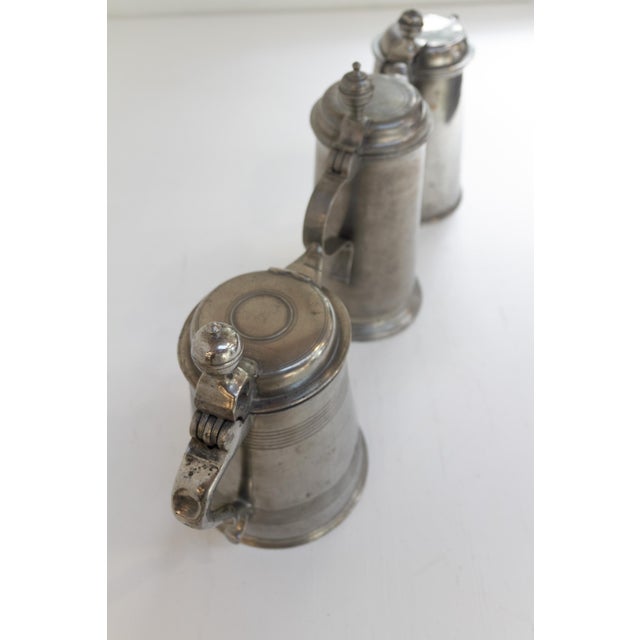 Antique Swedish Pewter Tankards, 1900s, Set of 3 For Sale - Image 4 of 18