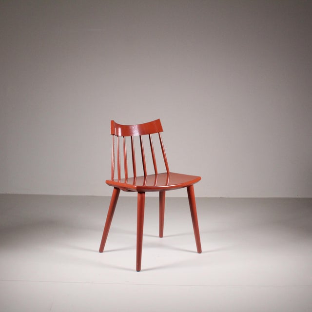 Vintage Scandinavian Red Chairs from Hagafors, Set of 4 For Sale - Image 6 of 13