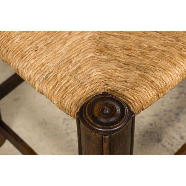 Antique French Provincial Oak Ladder Back Dining Chairs - Set of 4 For Sale - Image 9 of 18