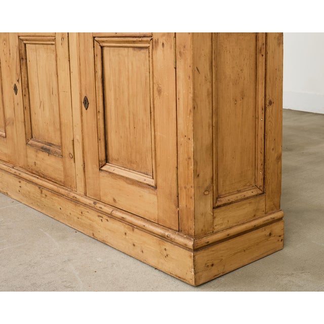 English George III Style Pine Astral Glazed Bibliotheque Bookcase For Sale - Image 13 of 17