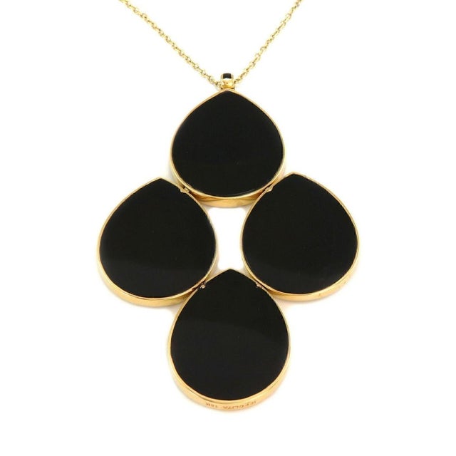 Contemporary Mid 20th Century Ippolita Malachite MOP Onyx 18k Yellow Gold 4 Mosaic Large Pendant Necklace For Sale - Image 3 of 7