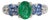 Zambian Emerald Ring With Natural Diamonds & Blue Sapphires: Solid 14k Gold, Size 6.75 For Sale