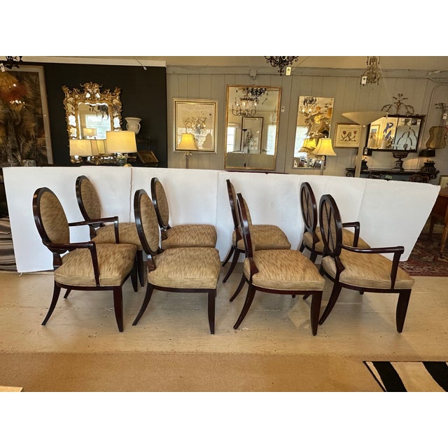 Hollywood Regency Oval X Barbara Barry Dining Chairs for Baker -Set of 8 For Sale - Image 3 of 16