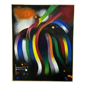Vintage Colorful Ribbon Painting by Ernesto Bonilla