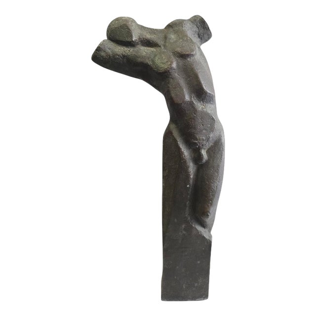 Unknown, Abstract Bronze Torso Sculpture, 1950, Bronze For Sale