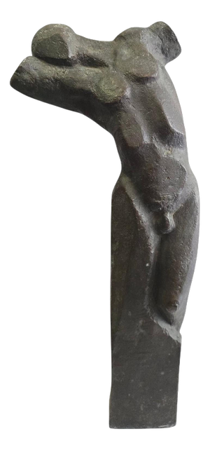 Unknown, Abstract Bronze Torso Sculpture, 1950, Bronze