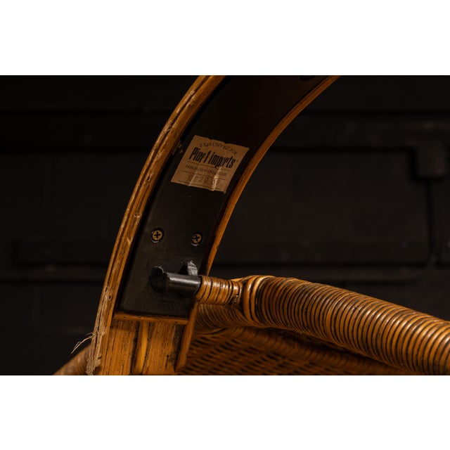 Vintage Wicker and Rattan Chaise Lounge by Pier 1 For Sale - Image 11 of 12