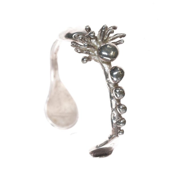 Late 20th Century 6.75" Carl Tasha (1943-2006) Brutalist Sterling Cuff Bracelet For Sale - Image 5 of 11