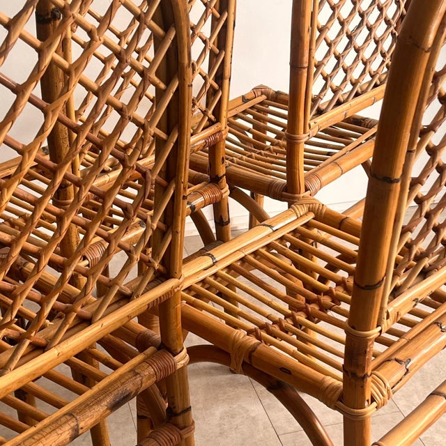 Mid-Century Bamboo and Rattan Chairs, 1960s, Set of 4 For Sale - Image 11 of 18