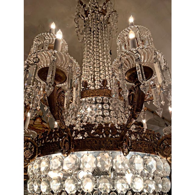 19th Century Antique French Crystal Chandelier For Sale - Image 5 of 8