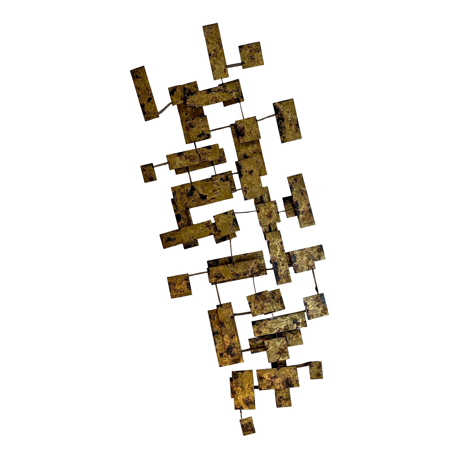 Peter Pepper Products Gilded Steel Wall Sculpture Vintage 1950's