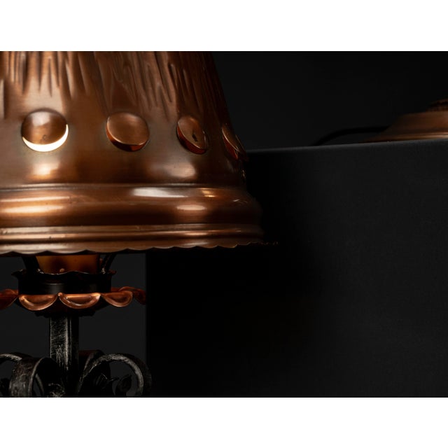 Copper Table Lamp in Cast Iron, 1960s, Set of 2 For Sale - Image 13 of 18