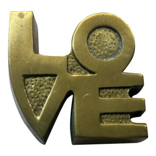 Brass Love Vintage Paper Weight For Sale