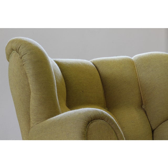 Wood Vintage Large Upholstered Easy Chair Denmark, 1930s For Sale - Image 7 of 18