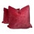 LInen Velvet in Raspberry 22" Pillows-a Pair For Sale