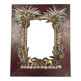 Vintage Tropical Coastal Sea Shells Photo Frame For Sale