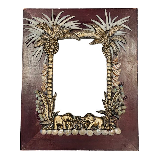 Vintage Tropical Coastal Sea Shells Photo Frame For Sale