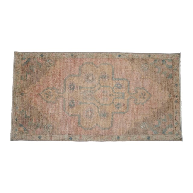 Hand Knotted Door Mat, Entryway Rug, Bath Mat, Kitchen Decor, Small Rug, Turkish Rug - 1′8″ × 3′1″ For Sale