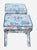 Pair of Whimsical X Benches in a large scale Chinoiserie print featuring punchy pagodas and showy landscapes on a crisp...