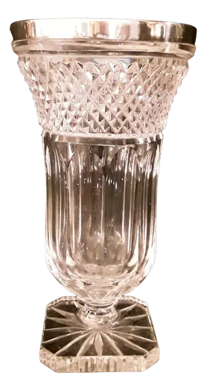Vintage German Crystal Glass and Sterling Silver Vase from Brothers Kühn, 1970s