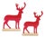 Metal Deer Silhouette with Wood Base (Set of 2) For Sale